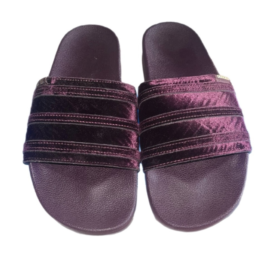 Adidas Adilette velour Slip On Womens Shoes Size 9